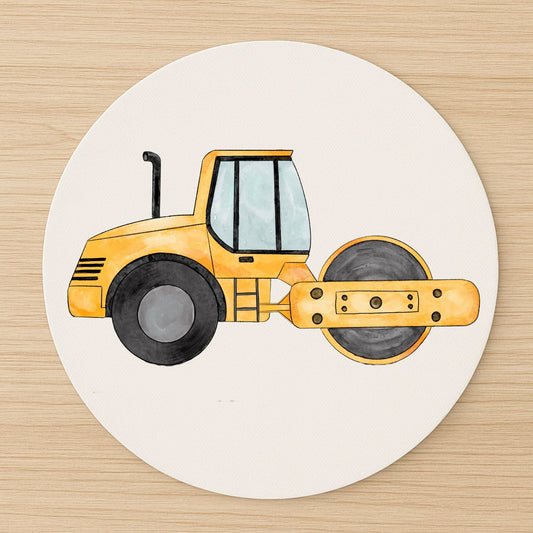Yellow Road Roller Mousepad - MerikaArt