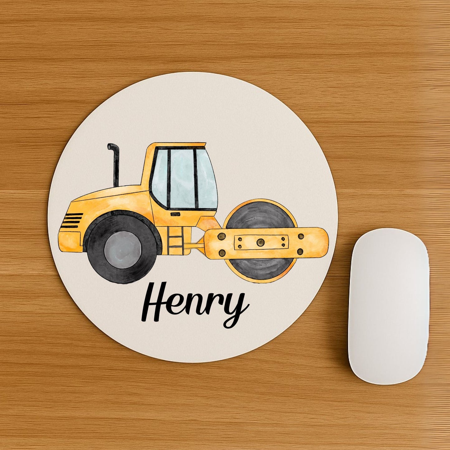 Yellow Road Roller Mousepad - MerikaArt
