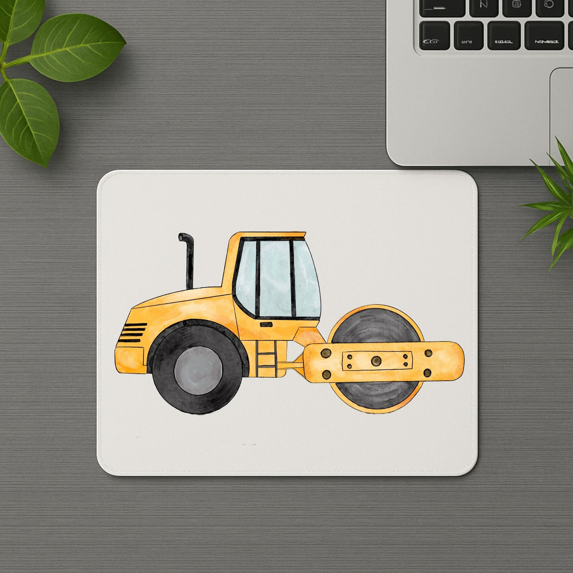 Yellow Road Roller Mousepad - MerikaArt