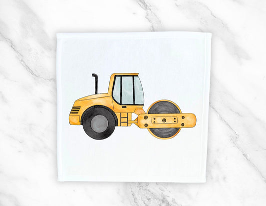 Yellow Road Roller Washcloth - MerikaArt
