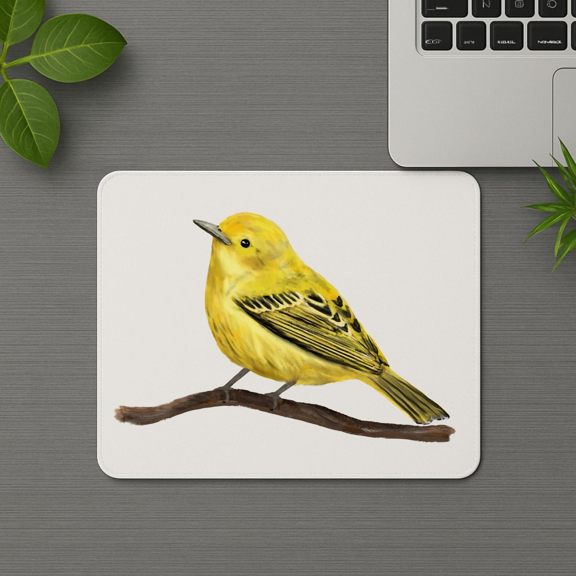 Yellow Warbler Mousepad - MerikaArt