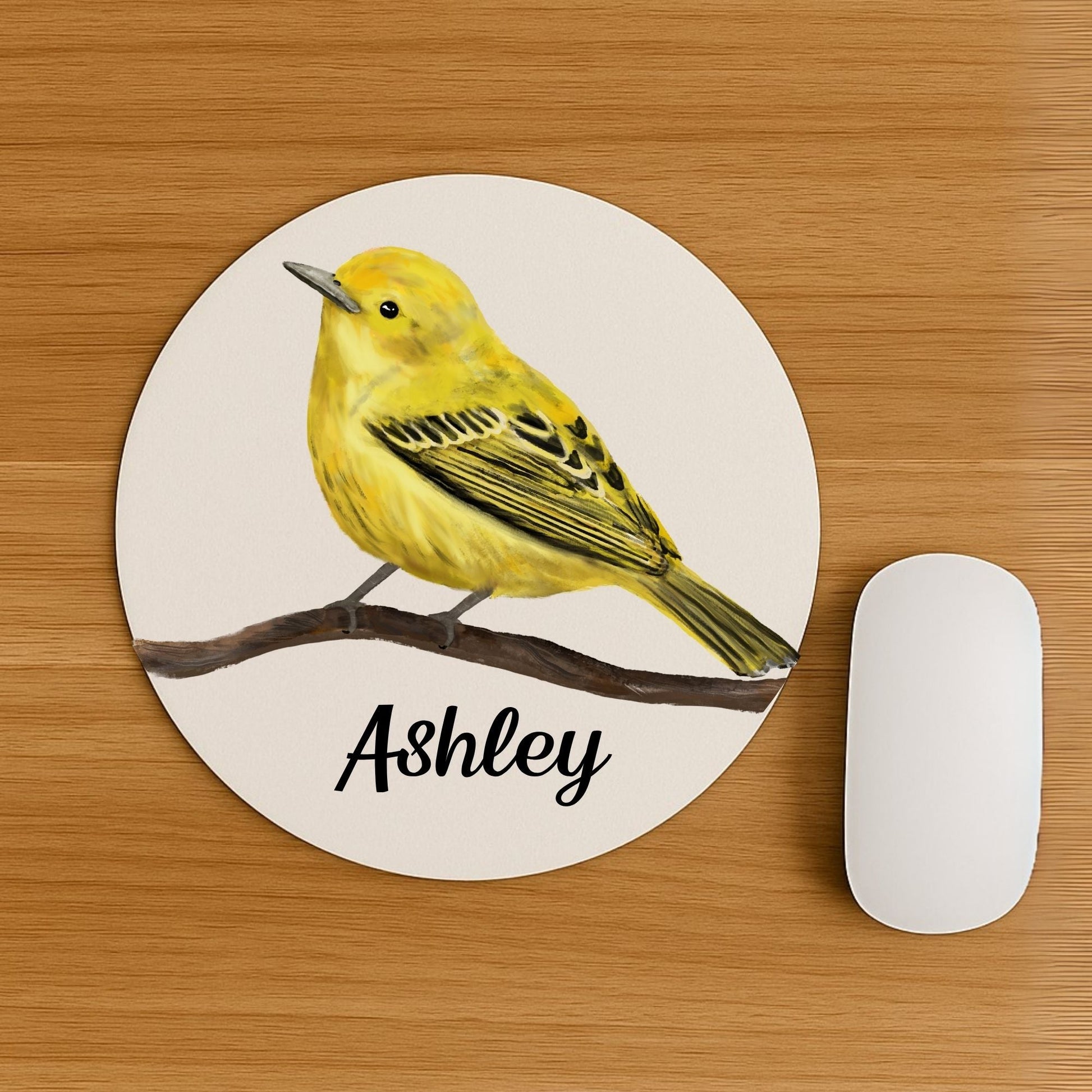 Yellow Warbler Mousepad - MerikaArt
