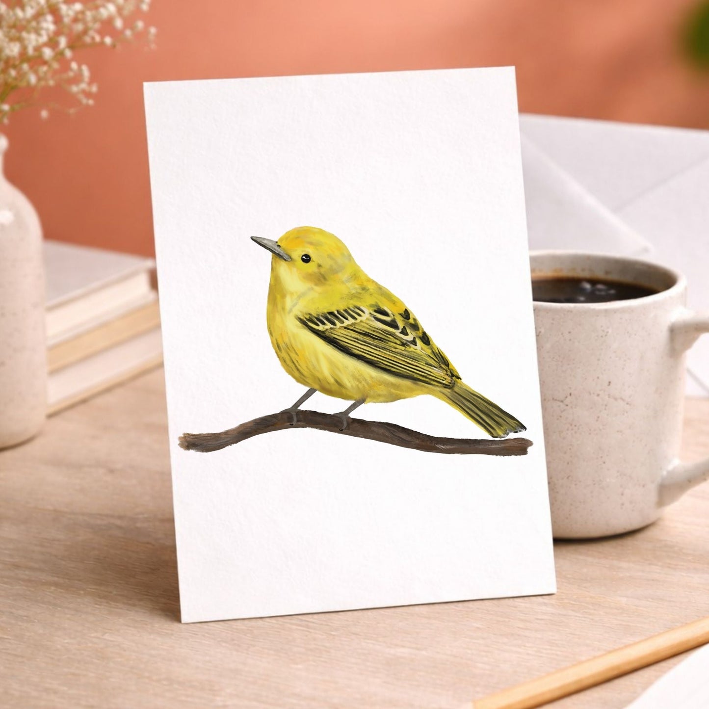 Yellow Warbler Postcard - MerikaArt