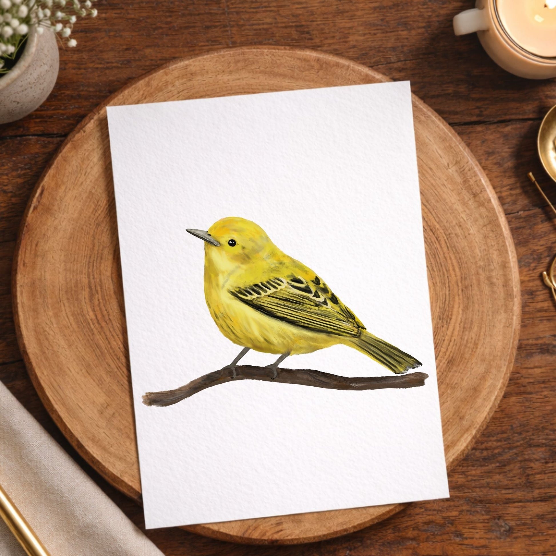 Yellow Warbler Postcard - MerikaArt