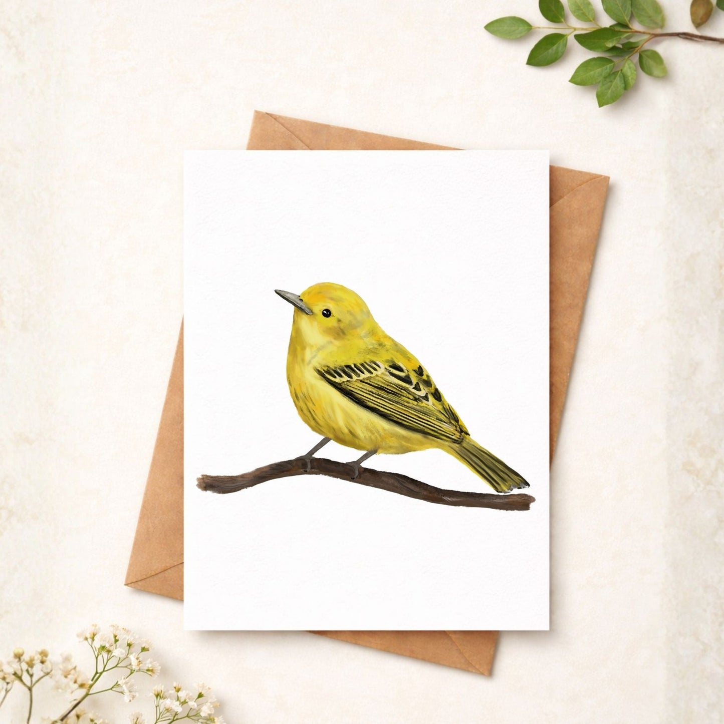 Yellow Warbler Postcard - MerikaArt