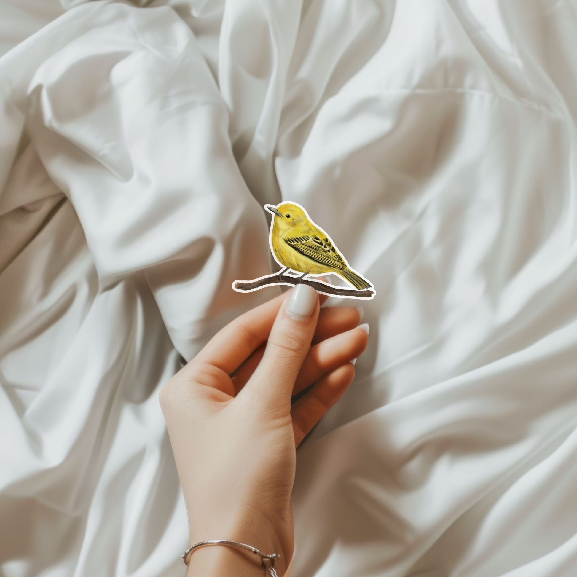 Yellow Warbler Vinyl Sticker - MerikaArt