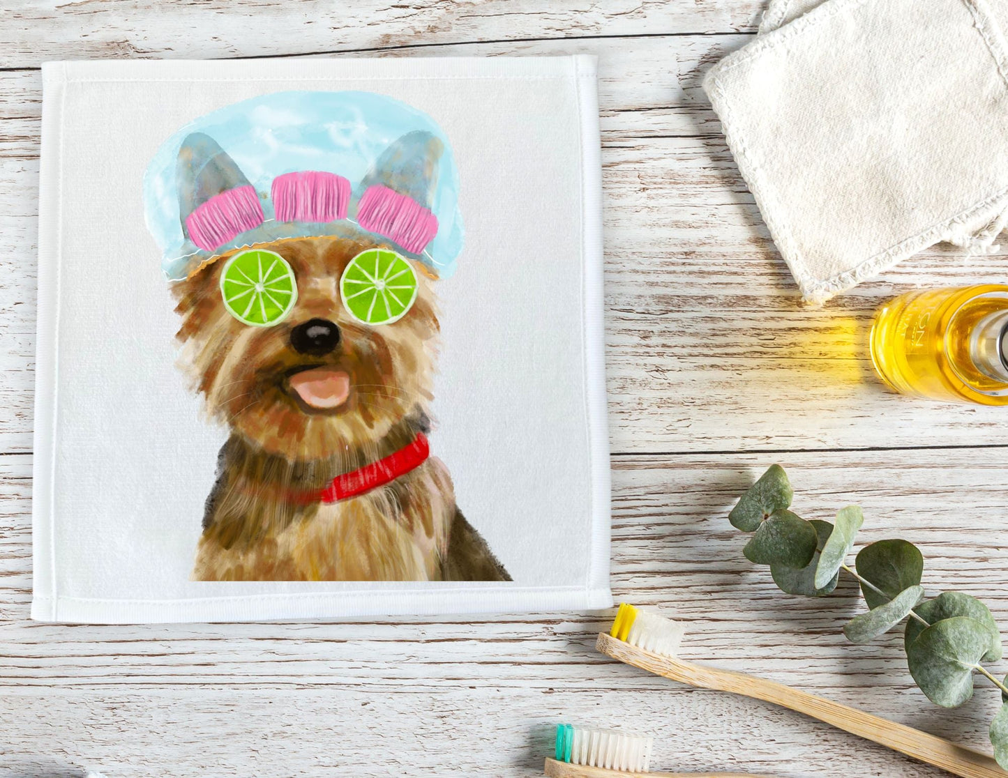 Yorkshire Terrier Spa Day Washcloth - MerikaArt