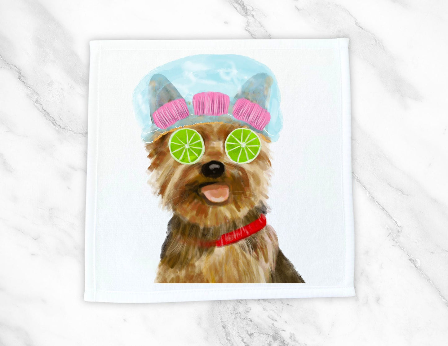 Yorkshire Terrier Spa Day Washcloth - MerikaArt