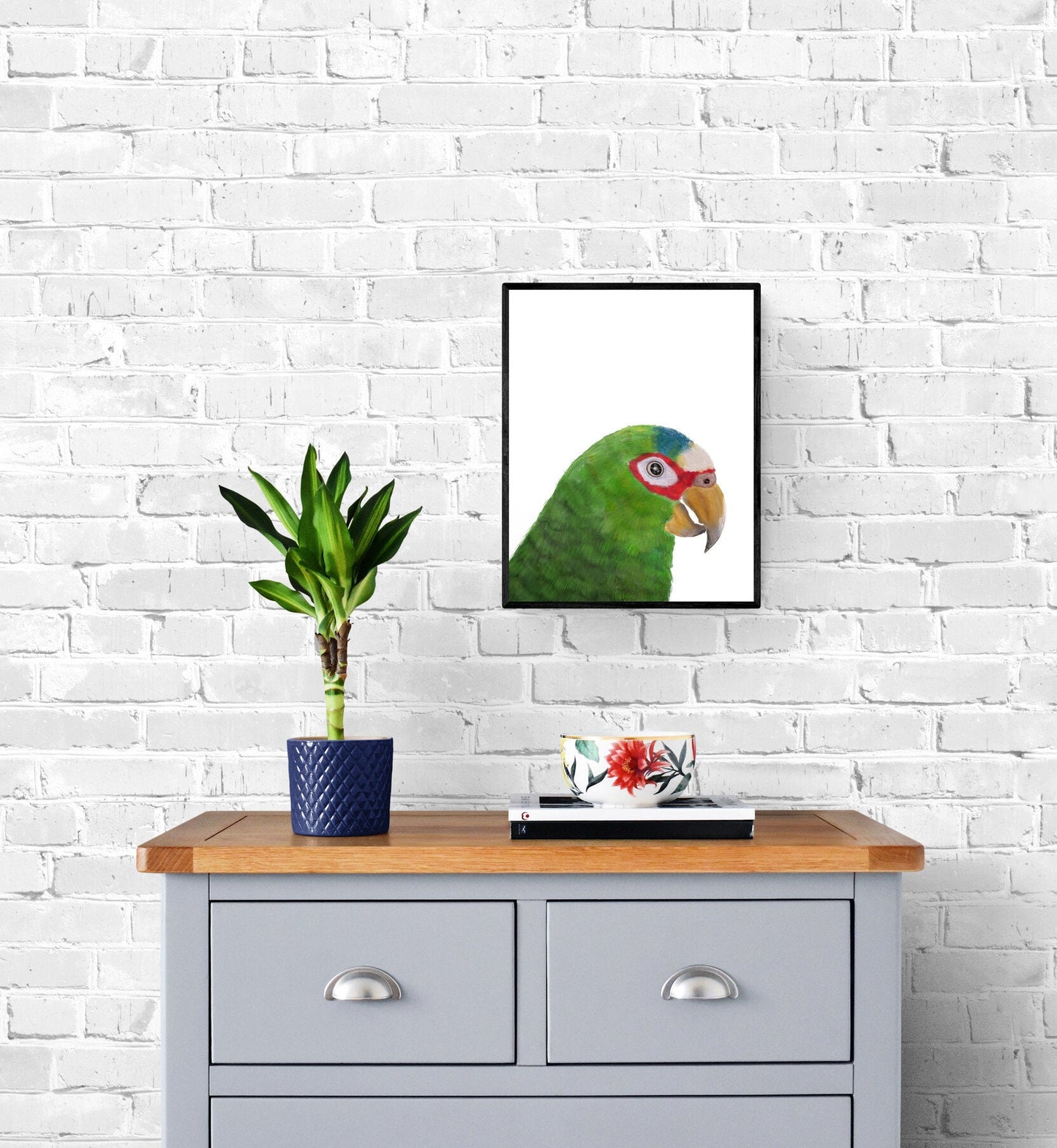 Green Parrot Art Print