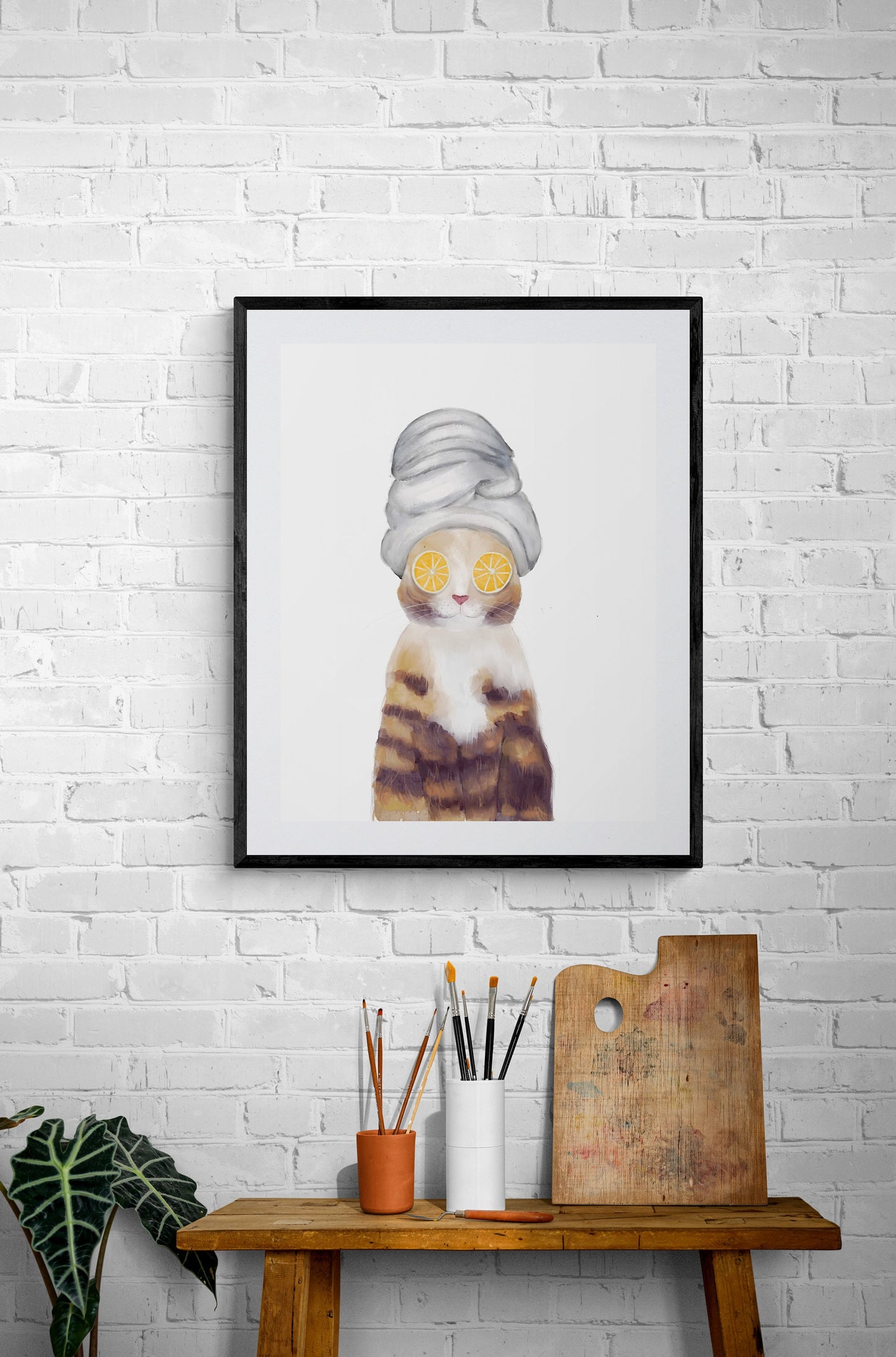 Spa Kitty Relaxing Cat Print