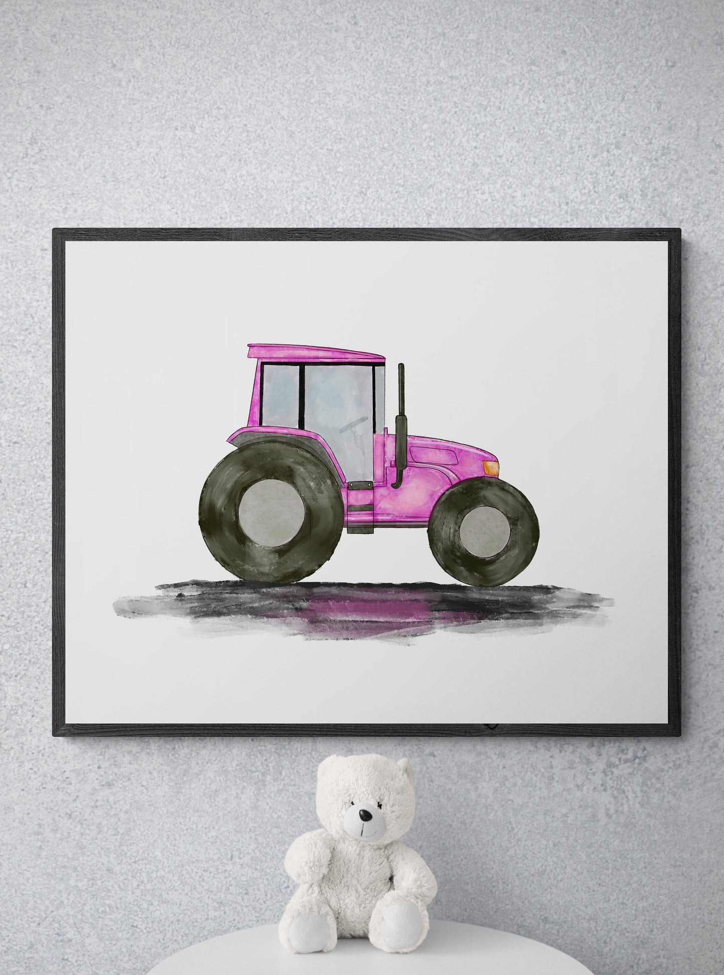 Original Pink Tractor Print