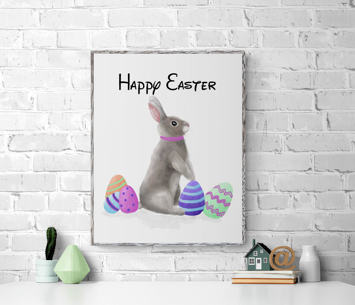 Bunny with Easter Eggs Print