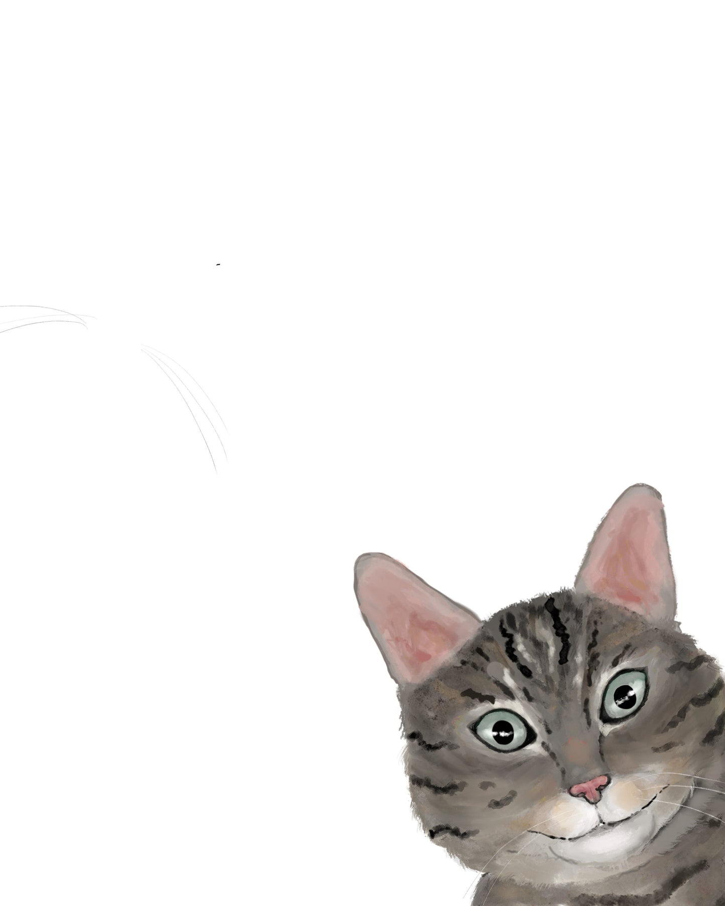 Gray Tabby Peekaboo Cat Wall Art