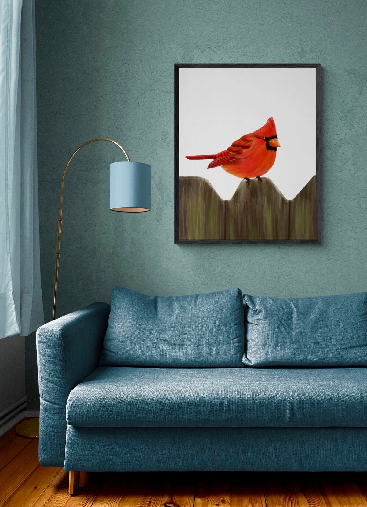 Original Northern Cardinal Print, Red Bird Painting, Wildlife drawing, Cardinal Holiday Print, Living Room Wall Art, Winter Wall Artwork