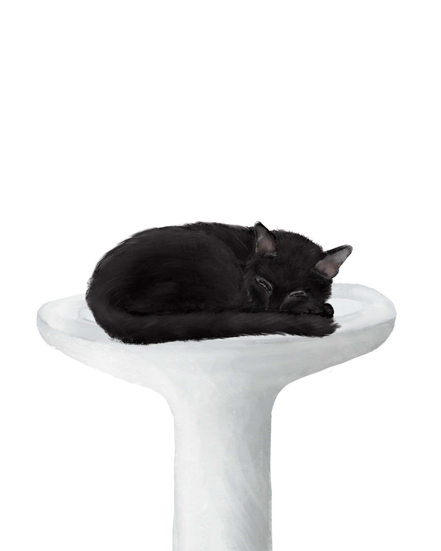 Black Cat Sleeping In Sink Art, Black Cat In Bath Print,  Black Kitten Art, Cat Illustration, Home Decor, Spa Cat Painting, Cat Lover