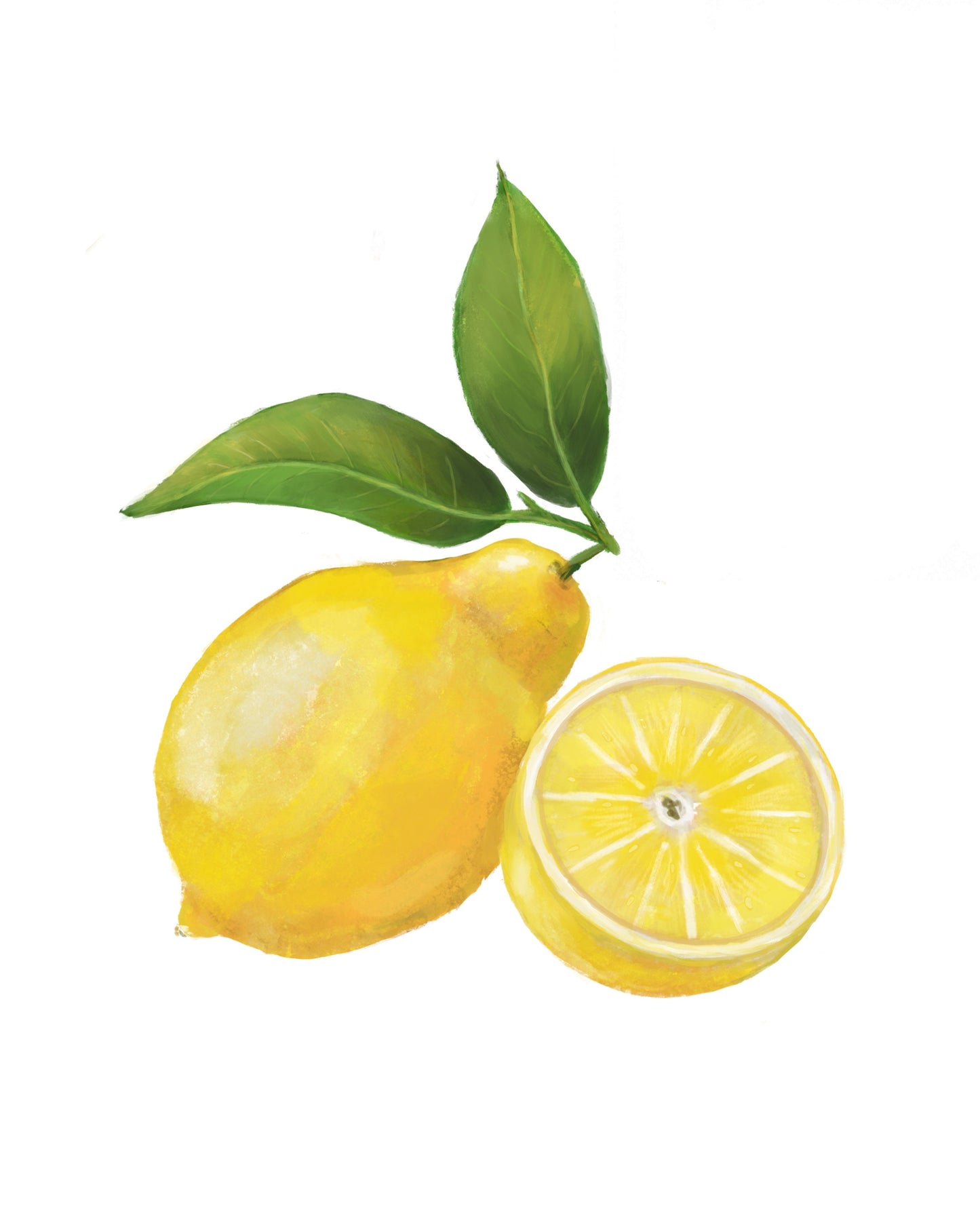 Lemon Print, Fresh Lemons Wall Art, Kitchen Wall Hanging, Dining Room Decor, Citrus Painting, Fruit Illustration, Farmhouse Wall Decor