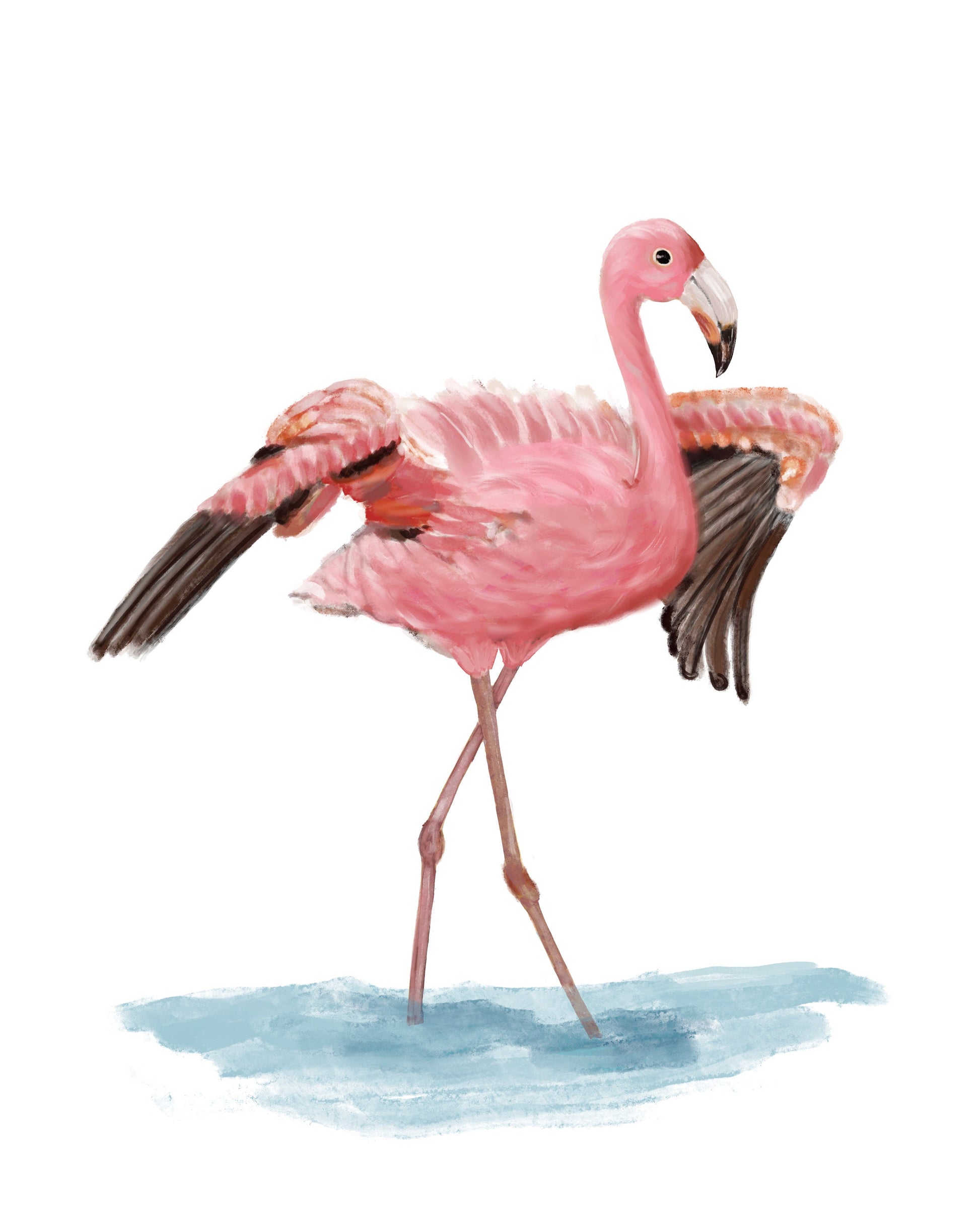 Abstract Paint Splatter Pink Flamingo Capri Leggings, Zazzle