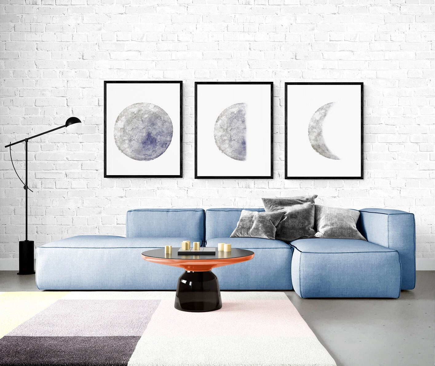 Moon Phases Set of 3 Prints, Gray Moon Poster, Galaxy Artwork, Home Wall Decor, Modern Wall Art, Bedroom Wall Decor, Lunar phase, Space Art