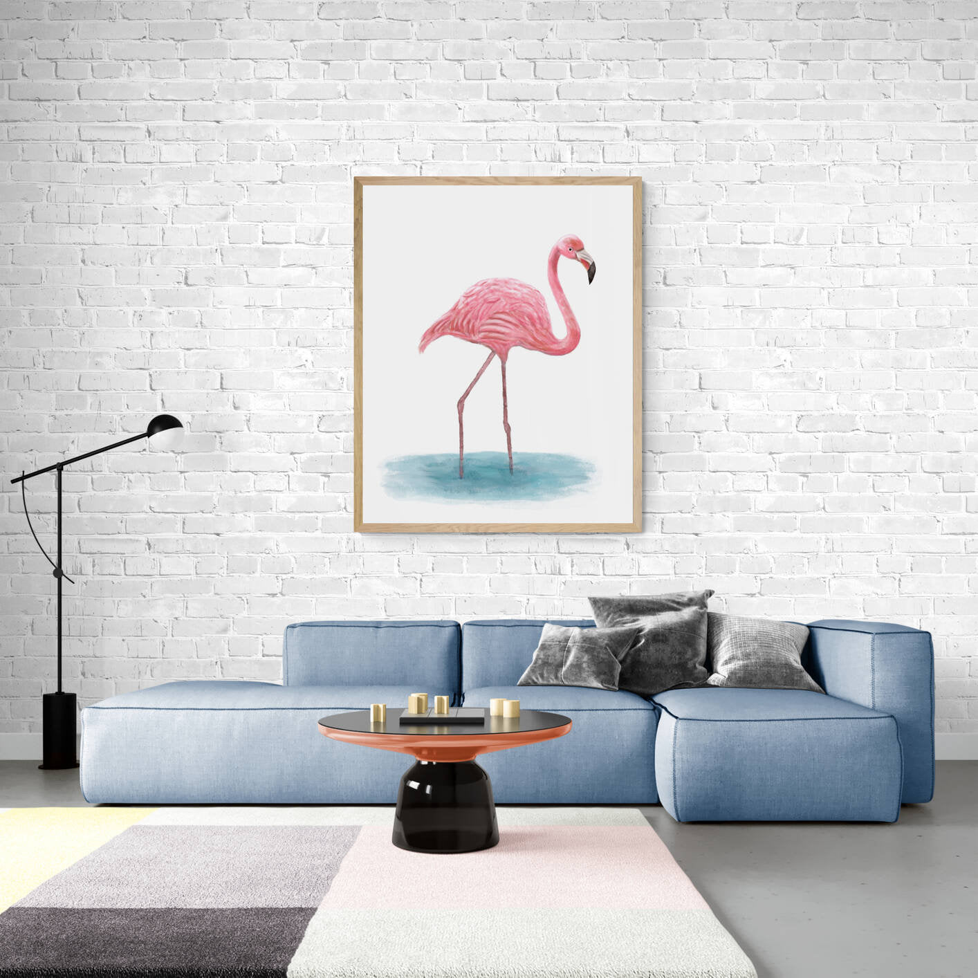 Pink Flamingo Bird Print, Flamingo Painting, Flamingo Bird Print, Beach House Wall Art, Living Room Wall Art, Pink Flamingo Art Print