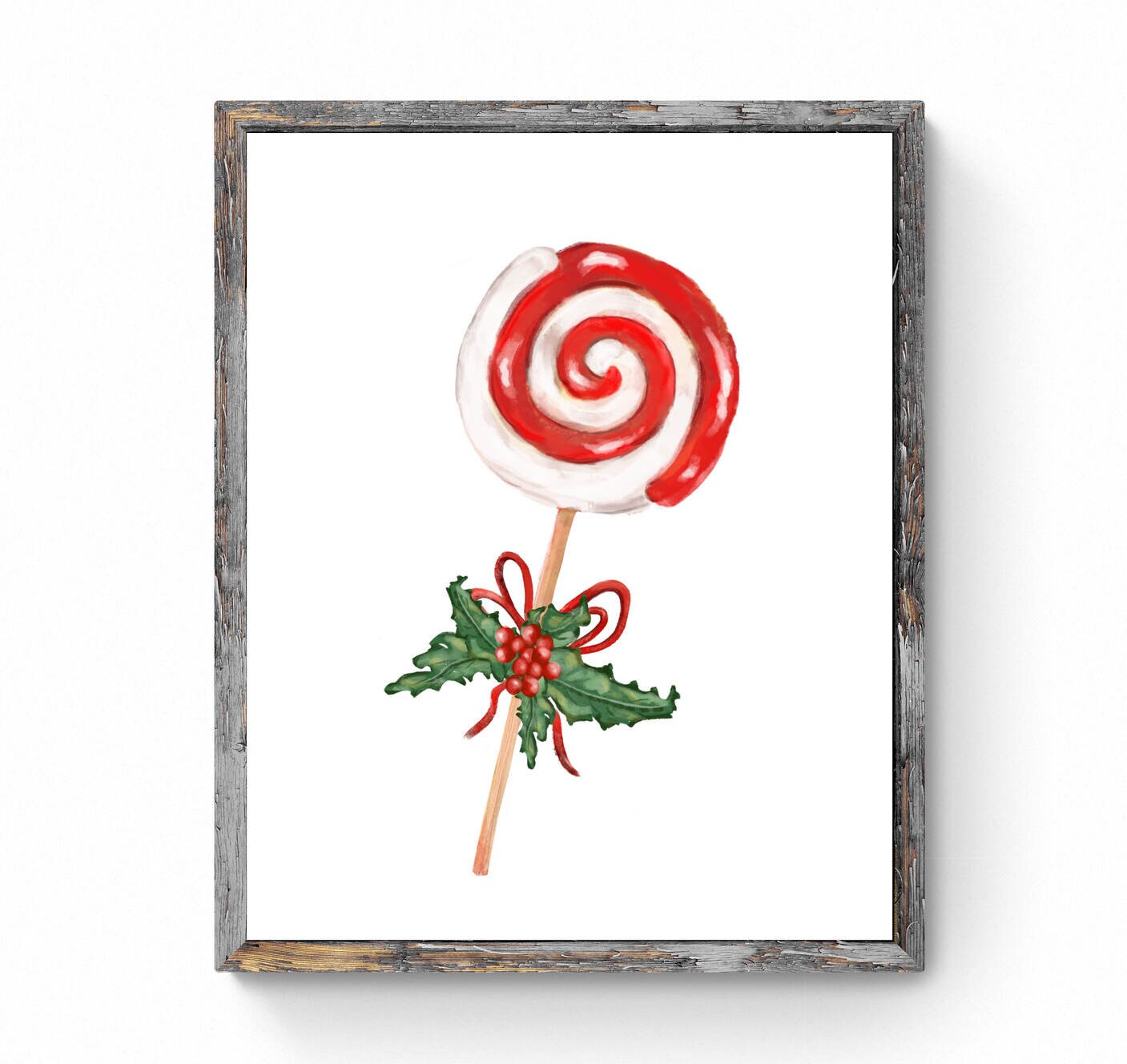 Christmas Peppermint Candy Art Print, Winter Art, Xmas Swirl Candy Artwork, New Years Home Decor, Candy Wall Art, Xmas Holiday Decoration