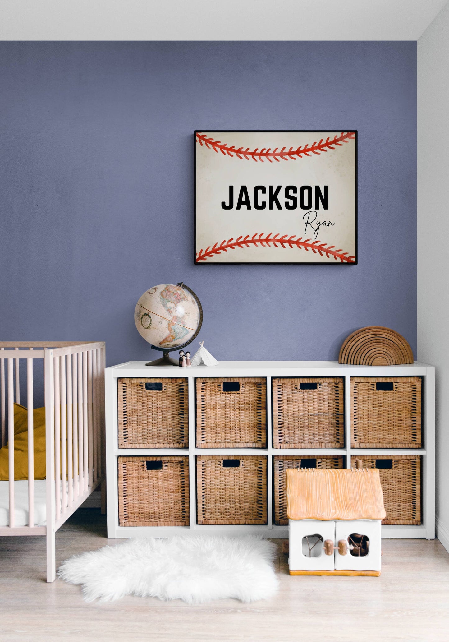 Personalized Baseball Name Print, Sport Painting, Boys Room Wall Art, Girls Room Print, Toddler Art, Nursery Decor, Sports Lover Gift